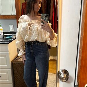 Hazel and Folk Emmaline Blouse Peach
